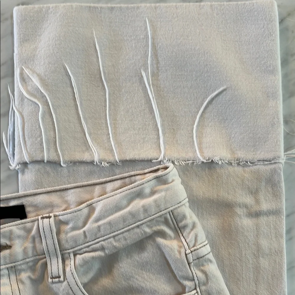 J Brand JOAN Cuffed Cream Ankle Cropped Jeans - Picture 7 of 10